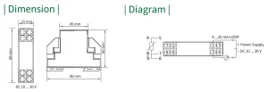 bộ chuyển đổi nhiệt độ Pt100 đầu ra 4-20mA TP02 sơ đồ