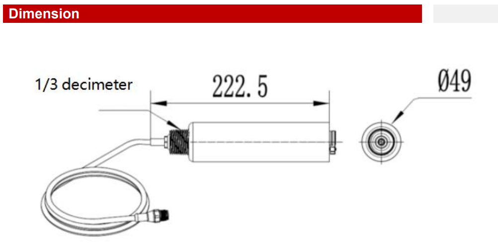 cảm biến đo độ đục SUP-PTU-8010-Turbidity-Sensor-dimension