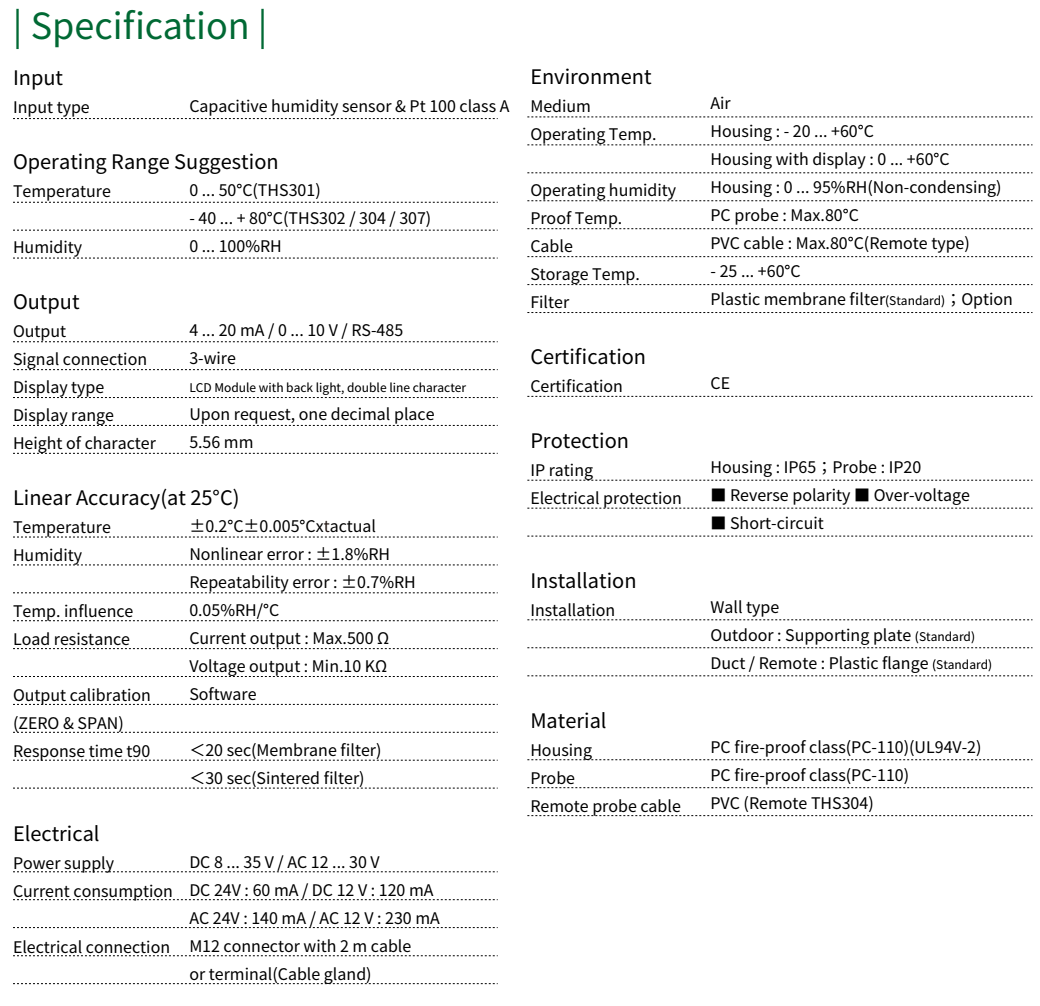 cảm biến nhiệt độ và độ ẩm THS30X